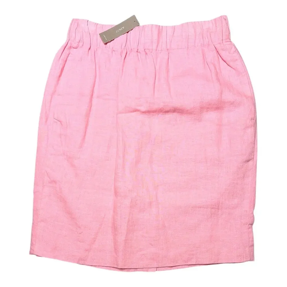 J.Crew Pink Pull-on skirt in Beauchamps Linen size XS